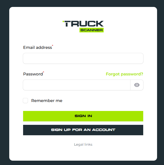 Schermata di login con campi email e password